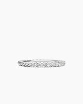 Cable Collectibles® Stack Ring in 18K White Gold with Diamonds, 2mm