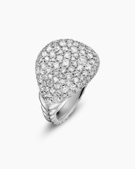 Pavé Pinky Ring in 18K White Gold with Diamonds, 13mm
