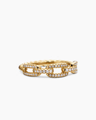 Stax Chain Link Ring in 18K Yellow Gold with Diamonds, 4.5mm