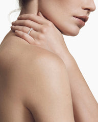 Sculpted Cable Flex Two Row Ring in 18K White Gold with Diamonds, 16mm