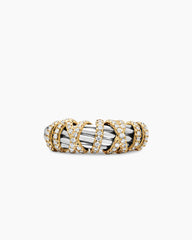Helena Ring in Sterling Silver with 18K Yellow Gold and Diamonds, 7.7mm