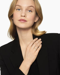 Sculpted Cable Flex Band Ring in 18K Yellow Gold with Diamonds, 5mm