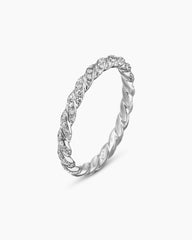 Pavé Petite Band Ring in 18K White Gold with Diamonds, 2.8mm