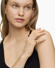 Cable Collectibles® Compass Pinky Ring in 18K Yellow Gold with Diamonds, 9.7mm