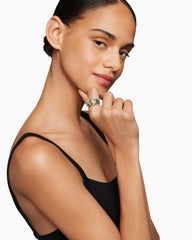 Helena Ring in Sterling Silver with 18K Yellow Gold and Diamonds, 15mm