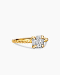 Petite Chatelaine® Ring in 18K Yellow Gold with Pavé Diamonds, 7mm