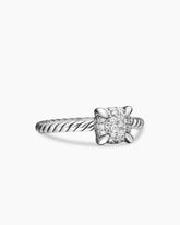 Petite Chatelaine® Ring in Sterling Silver with Pavé Diamonds, 7mm