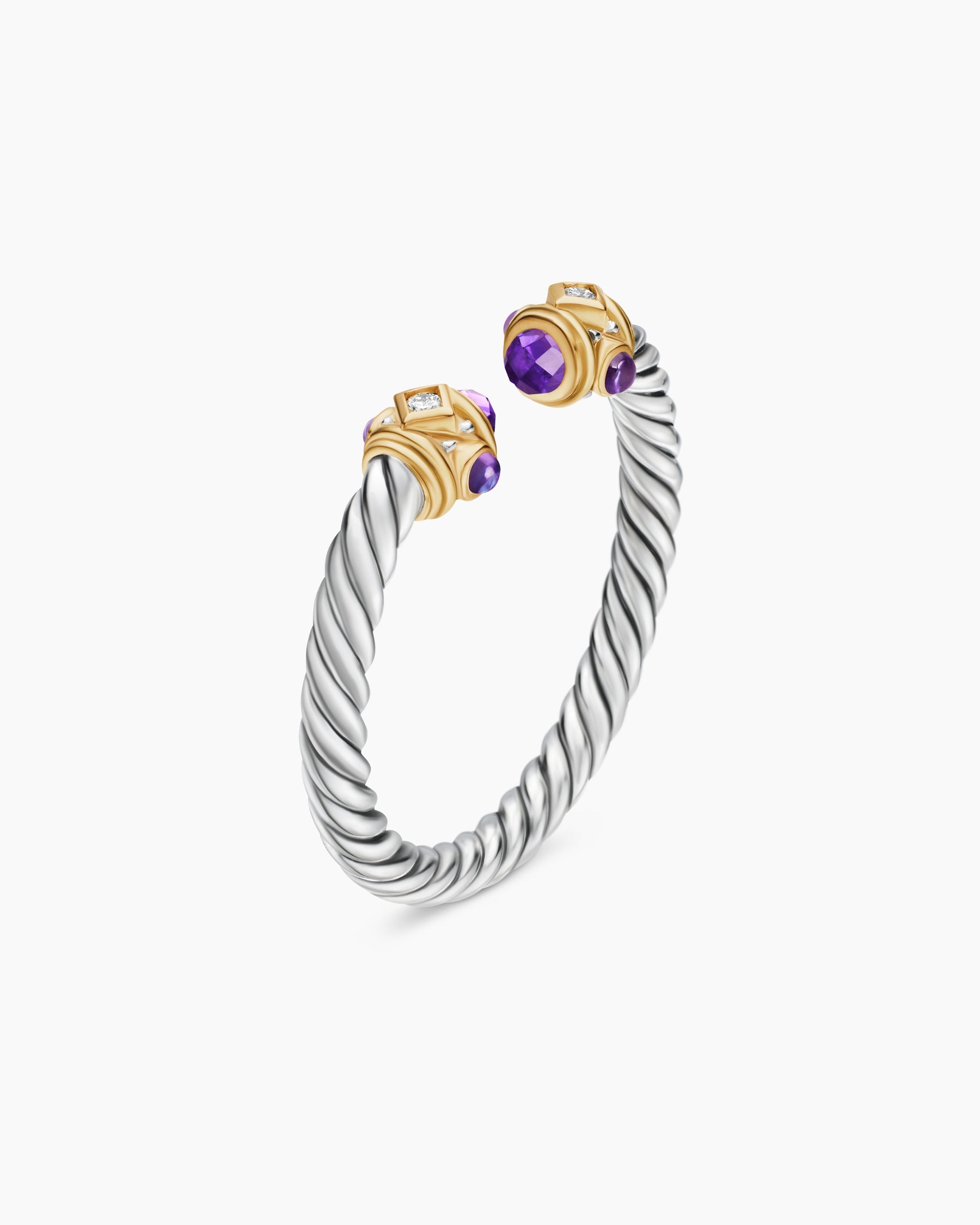 Renaissance® Ring in Sterling Silver with 14K Yellow Gold, Amethyst and Diamonds, 2.3mm