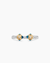 Renaissance® Ring in Sterling Silver with 14K Yellow Gold, Hampton Blue Topaz and Diamonds, 2.3mm