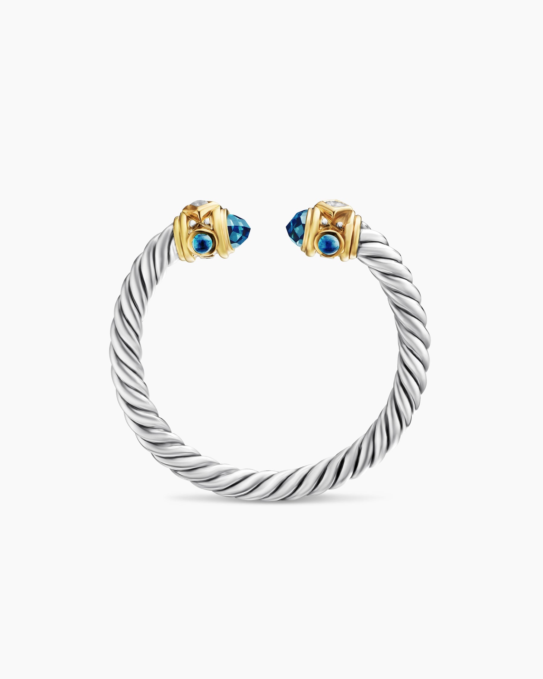 Renaissance® Ring in Sterling Silver with 14K Yellow Gold, Hampton Blue Topaz and Diamonds, 2.3mm