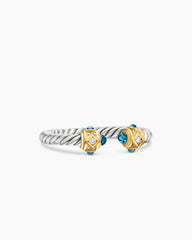 Renaissance® Ring in Sterling Silver with 14K Yellow Gold, Hampton Blue Topaz and Diamonds, 2.3mm