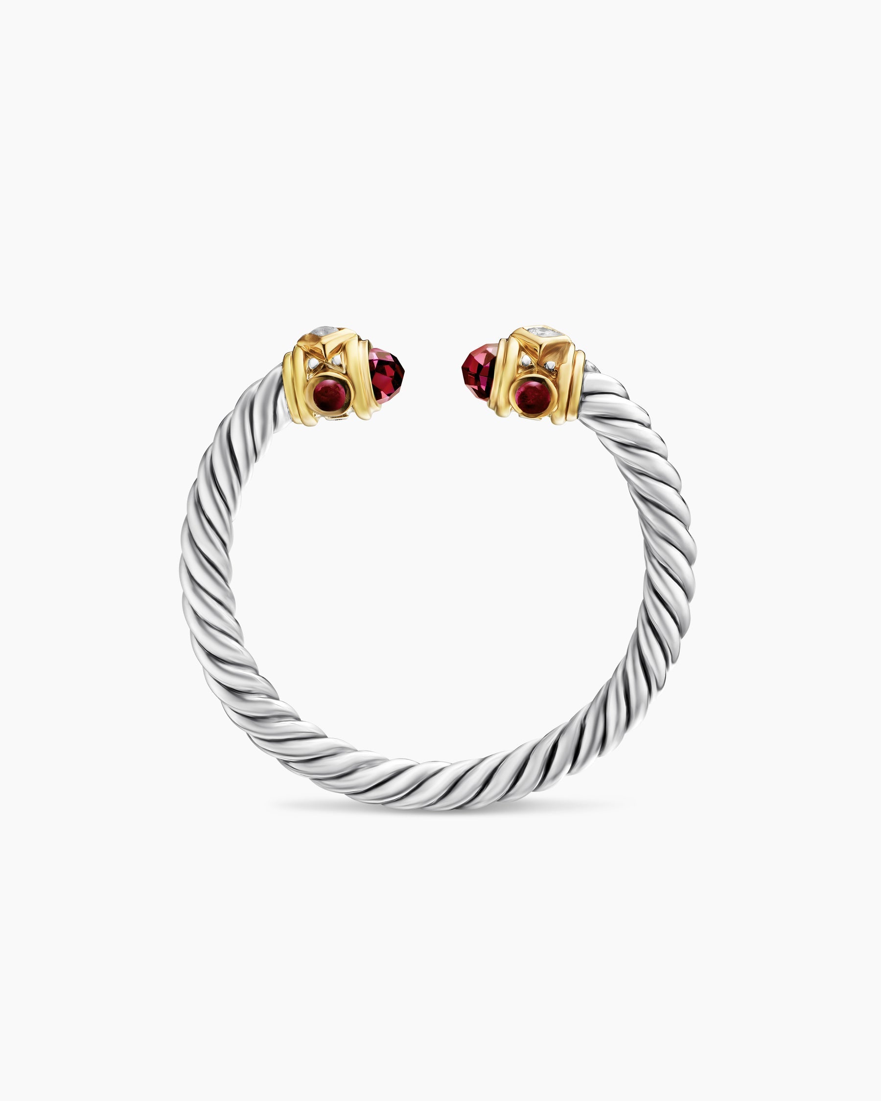 Renaissance® Ring in Sterling Silver with 14K Yellow Gold, Rhodolite Garnet and Diamonds, 2.3mm