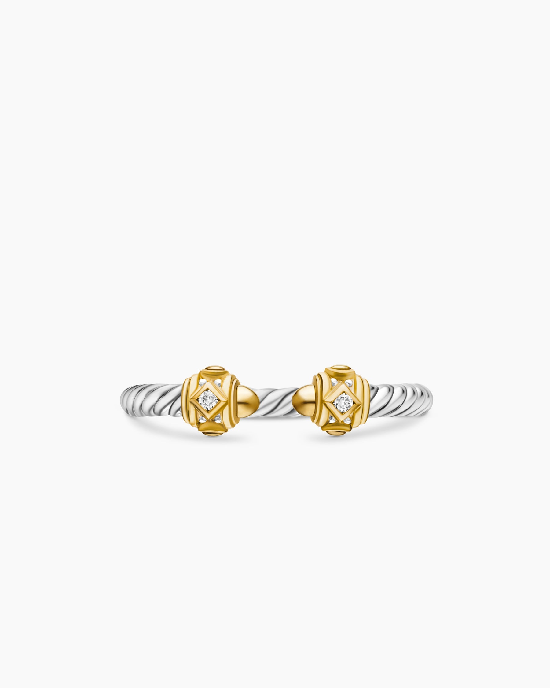 Renaissance® Ring in Sterling Silver with 14K Yellow Gold, Gold Domes and Diamonds, 2.3mm