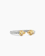 Renaissance® Ring in Sterling Silver with 14K Yellow Gold, Gold Domes and Diamonds, 2.3mm
