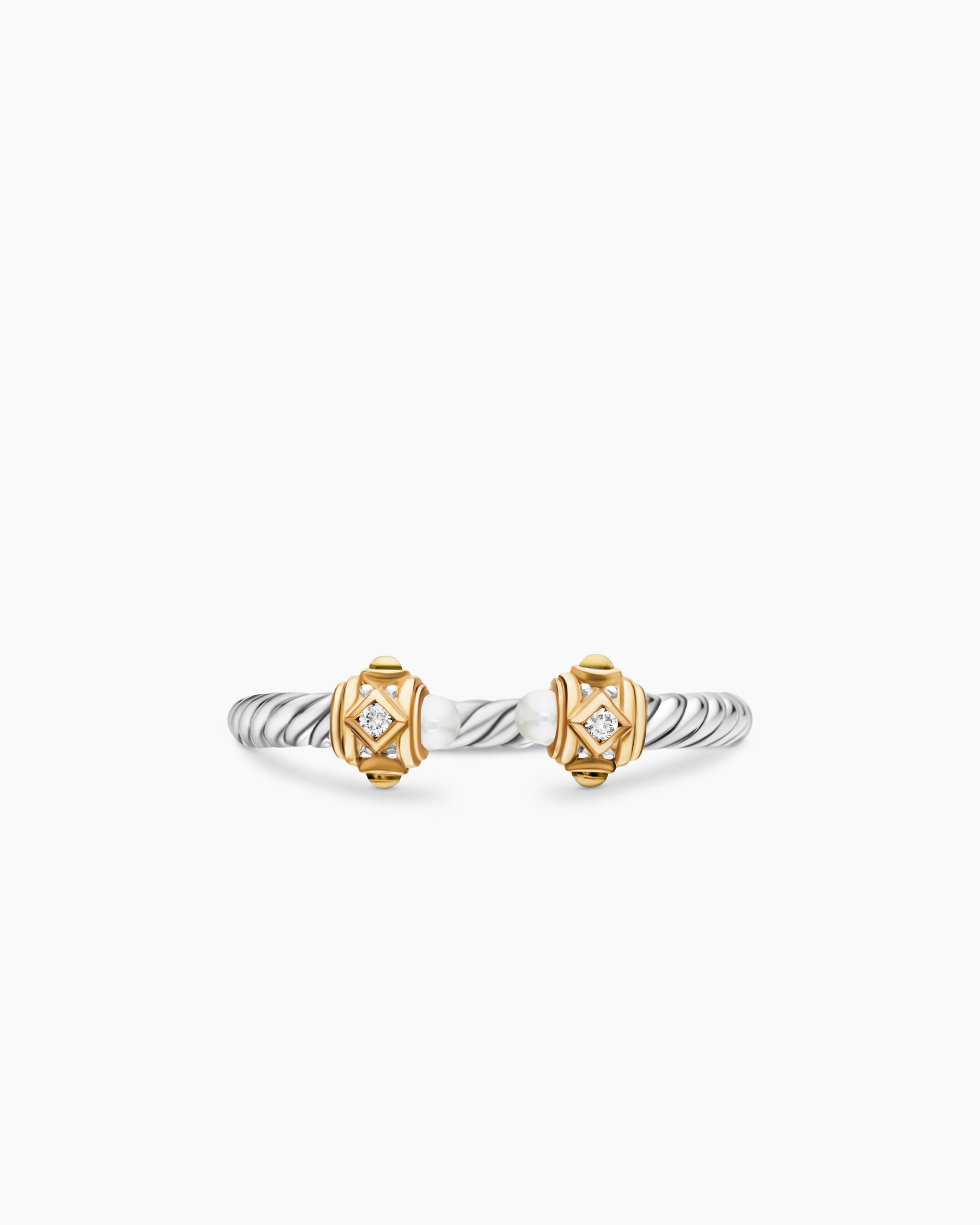 Renaissance® Ring in Sterling Silver with 14K Yellow Gold, Pearls and Diamonds, 2.3mm