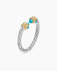 Renaissance® Ring in Sterling Silver with 14K Yellow Gold, Turquoise and Diamonds, 2.3mm