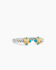 Renaissance® Ring in Sterling Silver with 14K Yellow Gold, Turquoise and Diamonds, 2.3mm