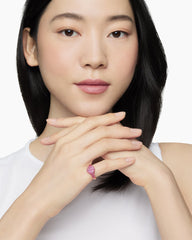 Pavé Pinky Ring in 18K Rose Gold with Pink Sapphires, 10mm