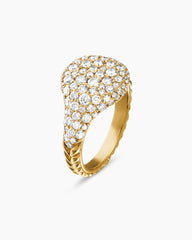 Pavé Pinky Ring in 18K Yellow Gold with Diamonds, 10mm