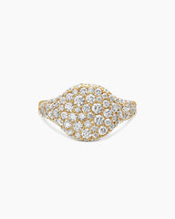 Pavé Pinky Ring in 18K Yellow Gold with Diamonds, 10mm