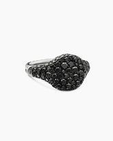 Pavé Pinky Ring in 18K White Gold with Black Diamonds, 10mm