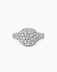Pavé Pinky Ring in 18K White Gold with Diamonds, 10mm
