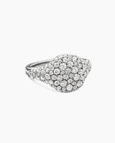 Pavé Pinky Ring in 18K White Gold with Diamonds, 10mm