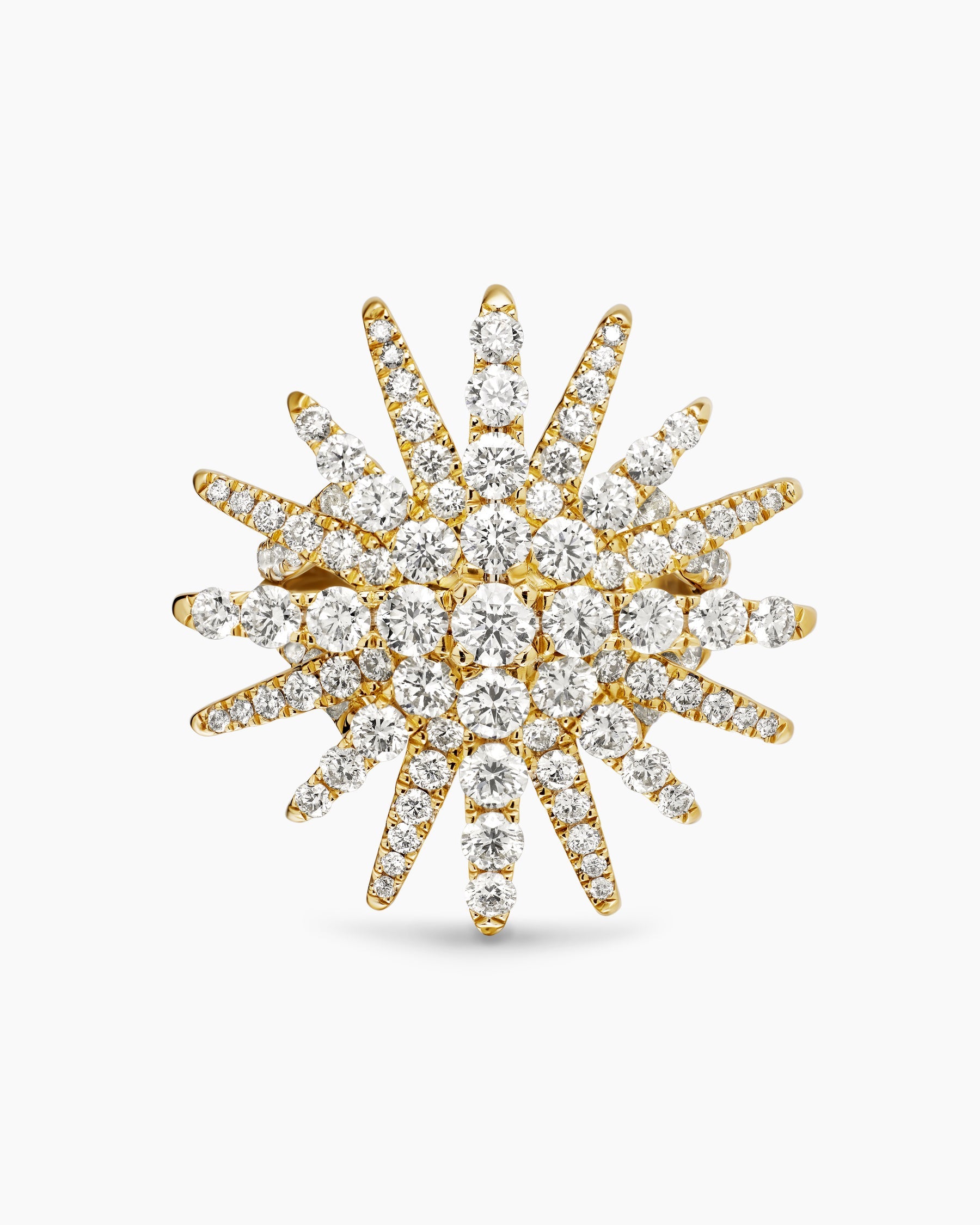 Starburst Ring in 18K Yellow Gold with Diamonds, 28mm