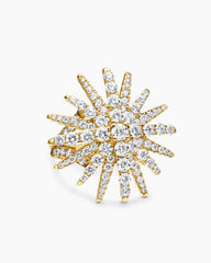 Starburst Ring in 18K Yellow Gold with Diamonds, 28mm