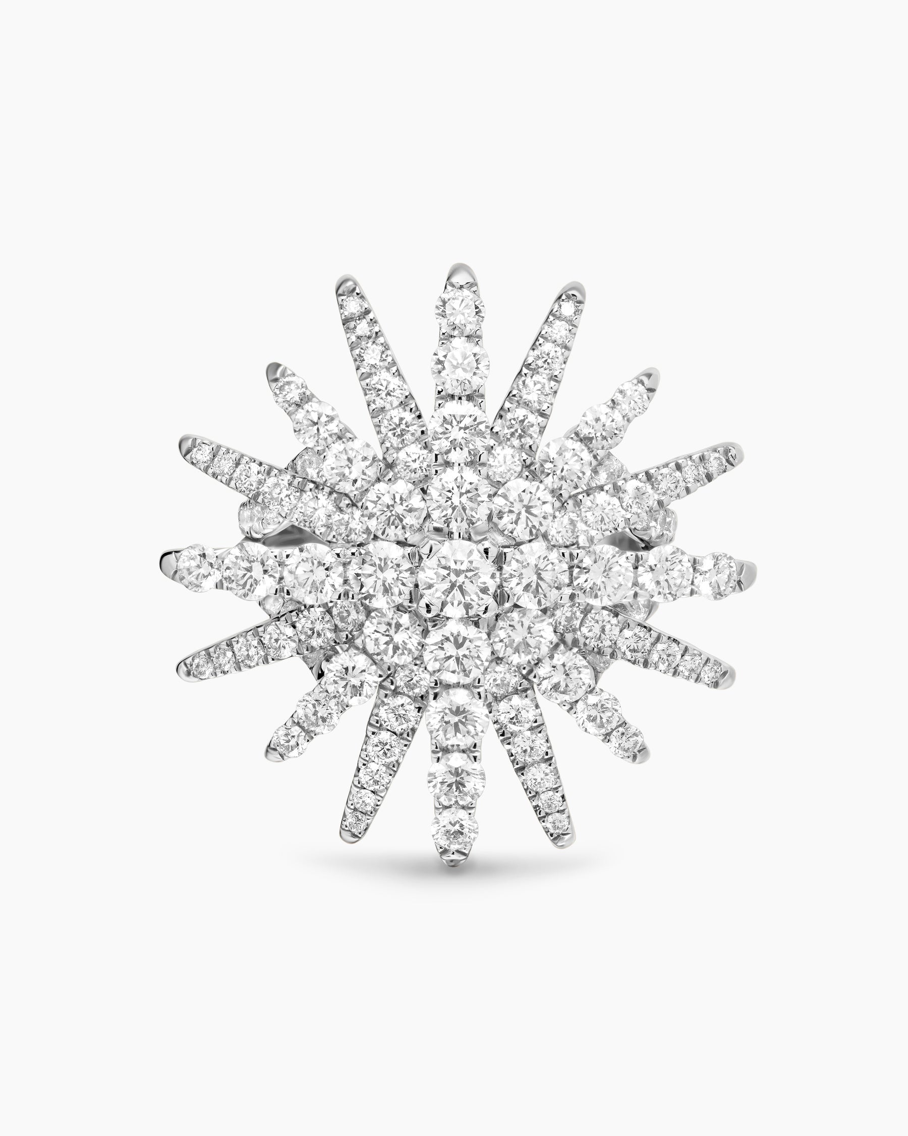 Starburst Ring in 18K White Gold with Diamonds, 28mm