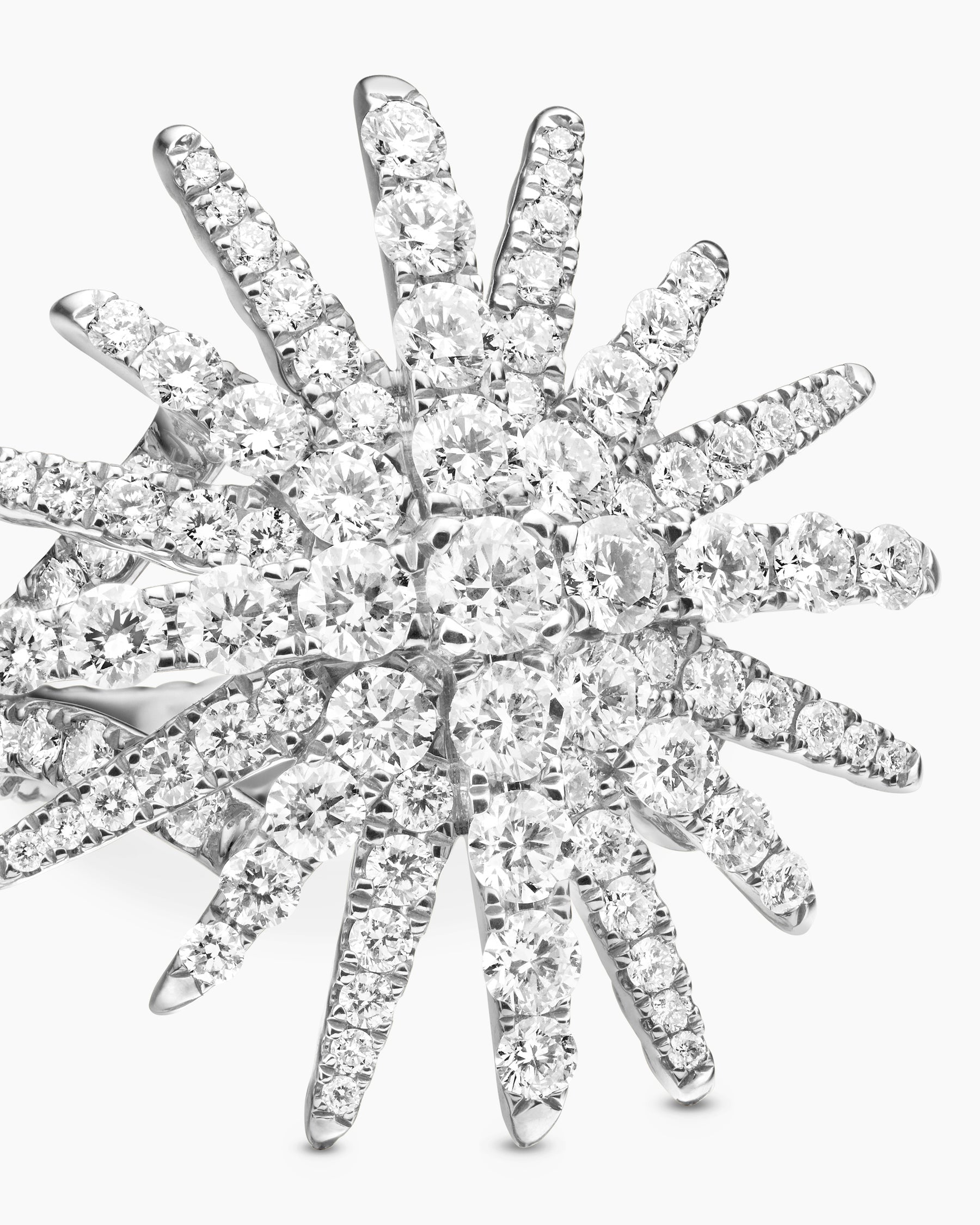 Starburst Ring in 18K White Gold with Diamonds, 28mm