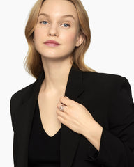 Stax Five Row Ring in 18K Rose Gold with Morganite and Diamonds, 22mm