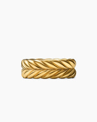 Chevron Band Ring in 18K Yellow Gold, 9mm