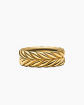 Chevron Band Ring in 18K Yellow Gold, 9mm