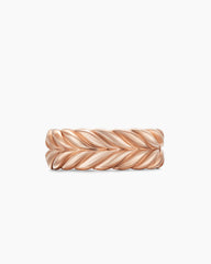 Chevron Band Ring in 18K Rose Gold, 9mm