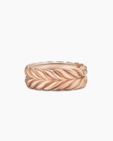 Chevron Band Ring in 18K Rose Gold, 9mm