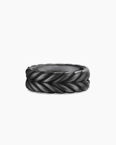 Chevron Band Ring in Black Titanium, 9mm