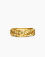 Waves Band Ring in 18K Yellow Gold, 7mm