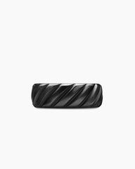 Modern Cable Band Ring in Black Titanium, 9mm