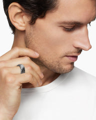 Modern Cable Band Ring in Grey Titanium, 9mm