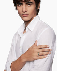 Waves Band Ring in Sterling Silver with 18K Yellow Gold, 8.7mm