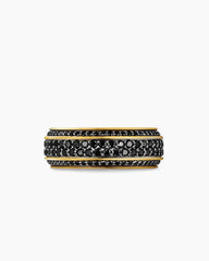 Streamline® Beveled Band Ring in 18K Yellow Gold with Black Diamonds, 8.5mm