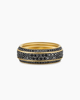 Streamline® Beveled Band Ring in 18K Yellow Gold with Black Diamonds, 8.5mm