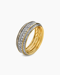 Streamline® Beveled Band Ring in 18K Yellow Gold with Diamonds, 8.5mm