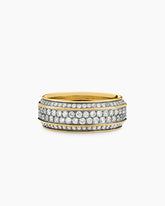 Streamline® Beveled Band Ring in 18K Yellow Gold with Diamonds, 8.5mm
