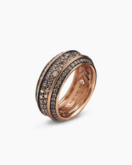 Streamline® Beveled Band Ring in 18K Rose Gold with Cognac Diamonds, 8.5mm