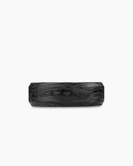 Streamline® Beveled Band Ring in Sterling Silver with Forged Carbon, 8.5mm
