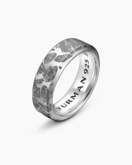 Streamline® Band Ring in Sterling Silver with Fused Meteorite, 8.5mm
