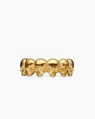 Memento Mori Skull Band Ring in 18K Yellow Gold, 8.5mm