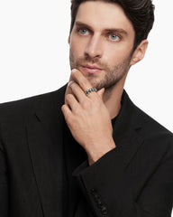 Memento Mori Skull Band Ring in Sterling Silver, 8.5mm